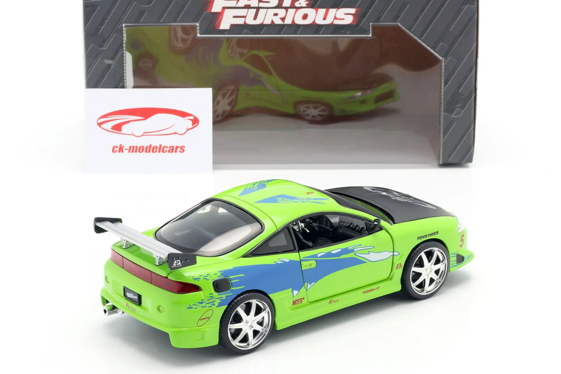 Brian's Mitsubishi Eclipse The Fast and the Furious 2001 grün 1:24 Jada Toys