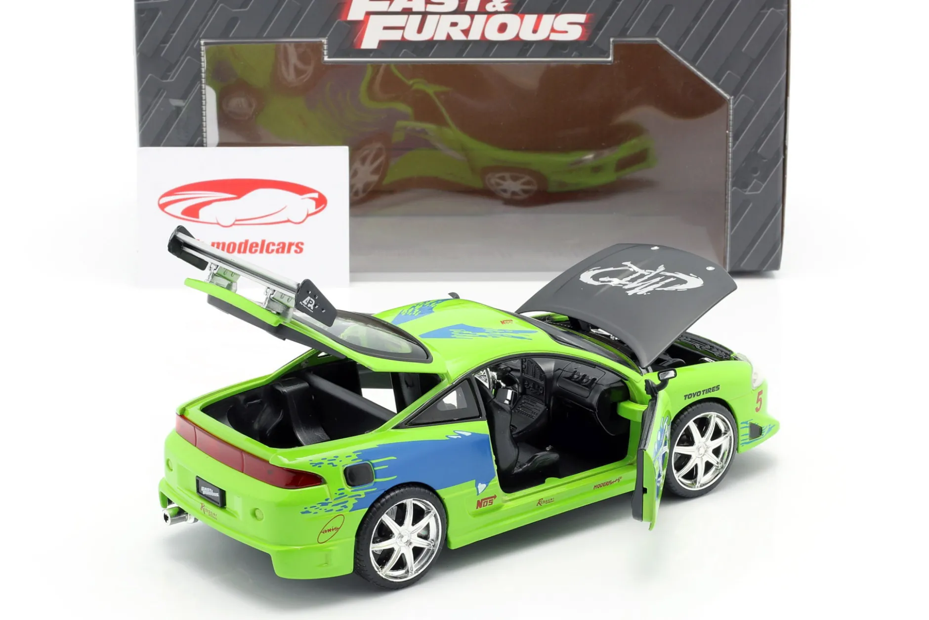 Brian's Mitsubishi Eclipse The Fast and the Furious 2001 grün 1:24 Jada Toys
