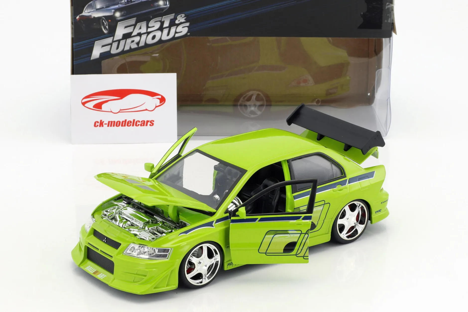 Brian's Mitsubishi Lancer Evolution VII 2 Fast 2 Furious 2003 1:24 Jada Toys
