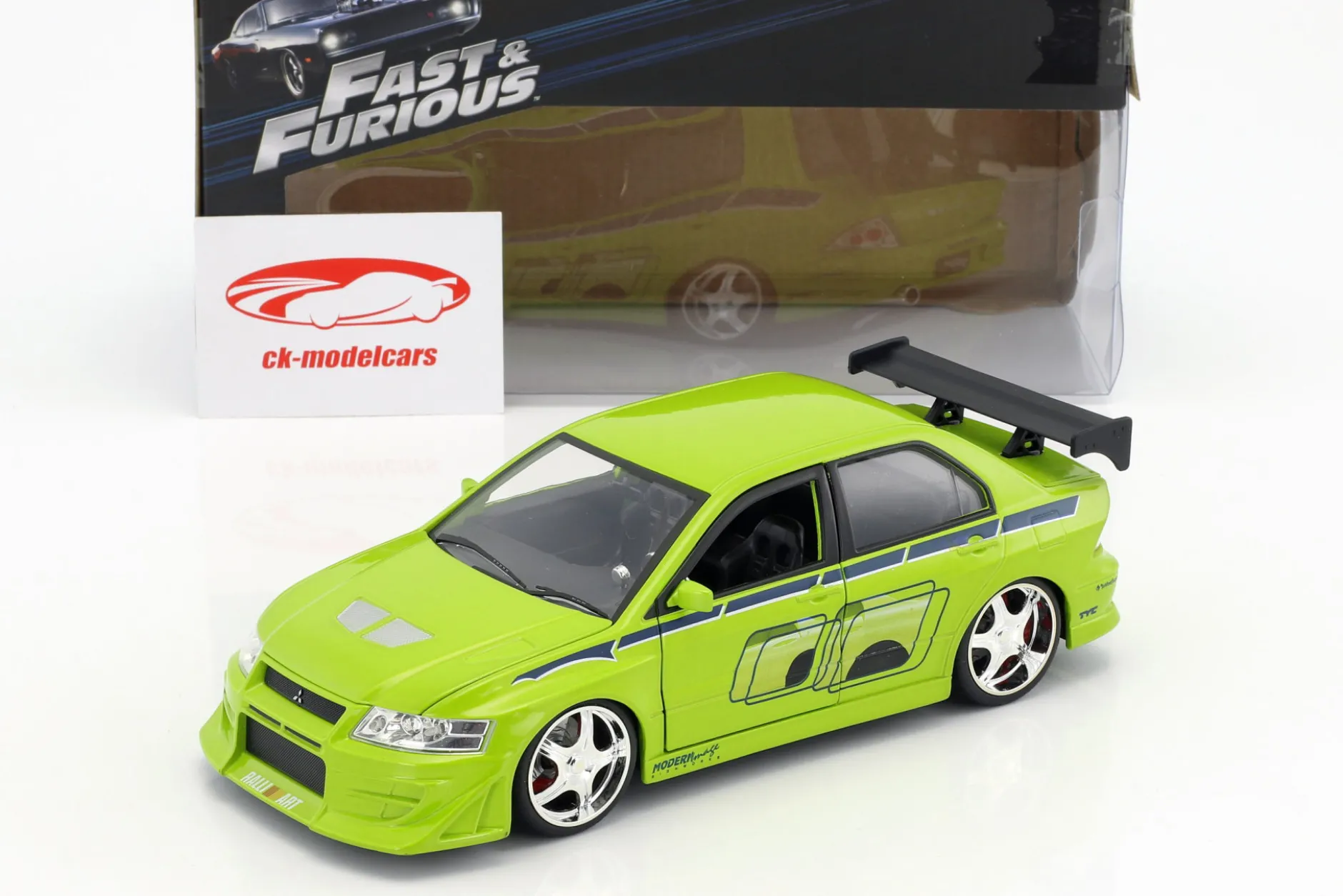 Brian's Mitsubishi Lancer Evolution VII 2 Fast 2 Furious 2003 1:24 Jada Toys