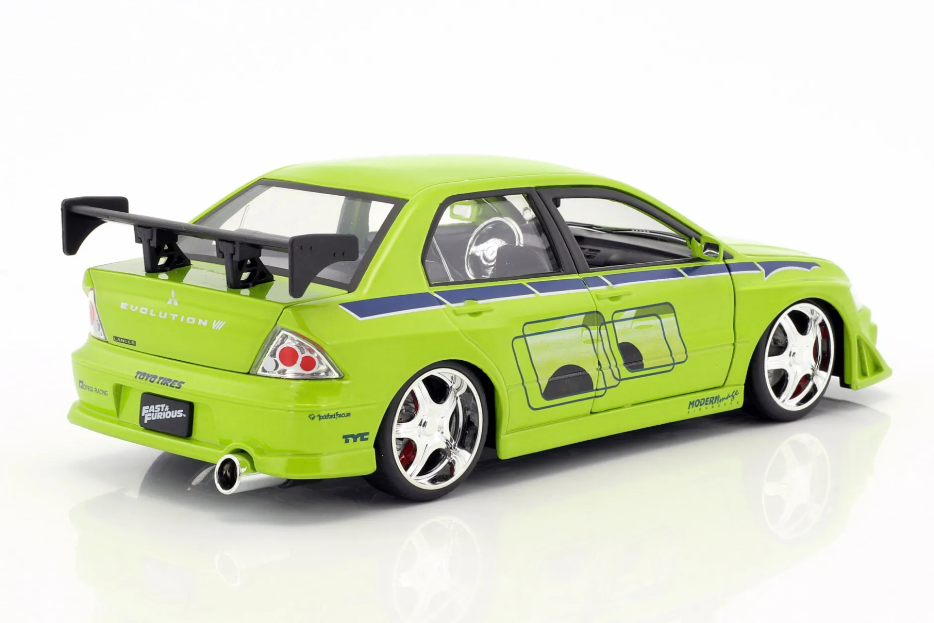 Brian's Mitsubishi Lancer Evolution VII 2 Fast 2 Furious 2003 1:24 Jada Toys