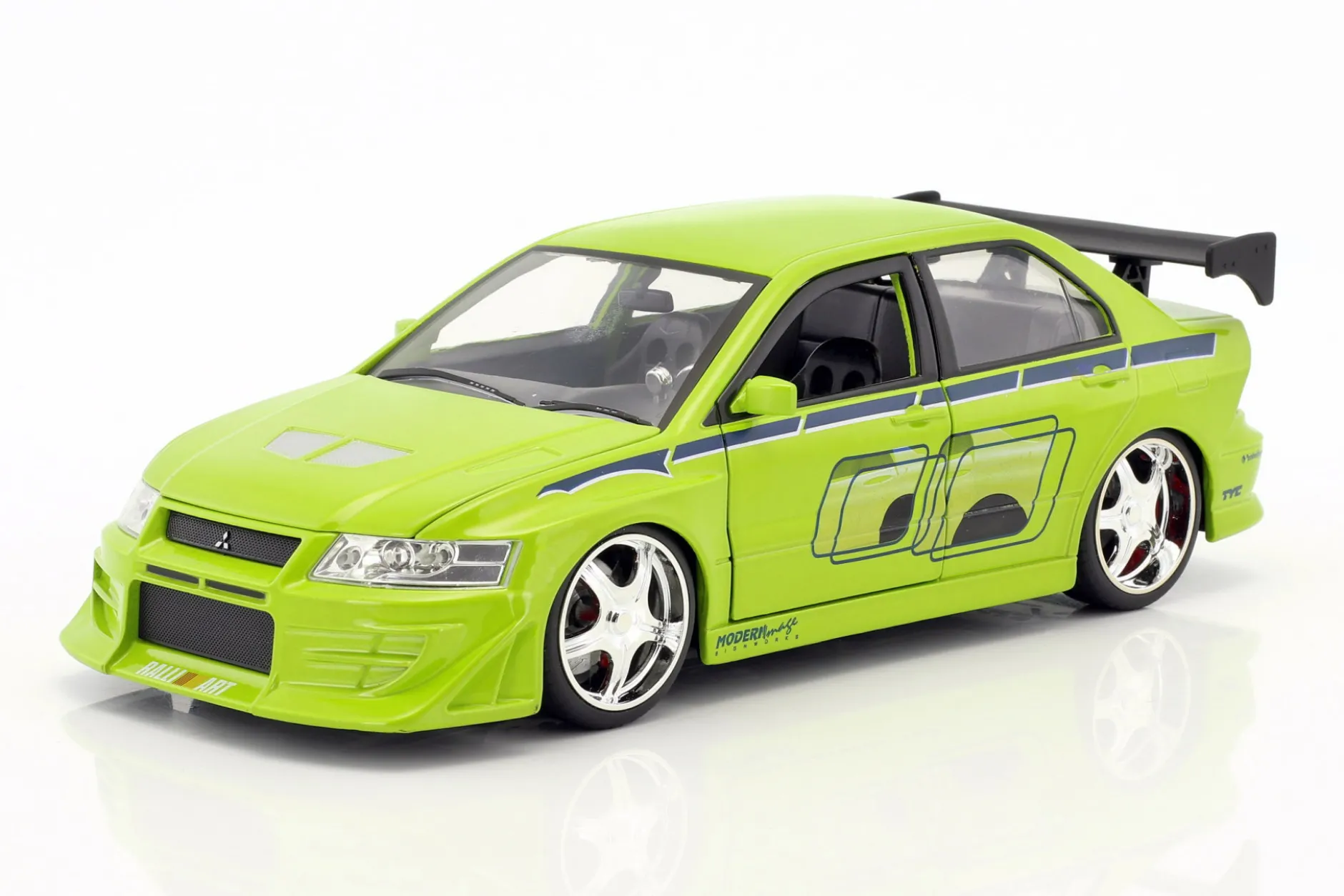 Brian's Mitsubishi Lancer Evolution VII 2 Fast 2 Furious 2003 1:24 Jada Toys