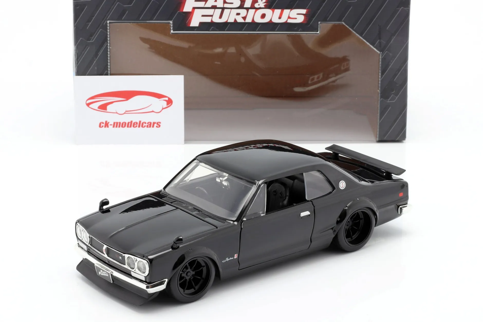 Brian's Nissan Skyline 2000 GTR Film Fast & Furious Five (2011) schwarz 1:24 Jada Toys