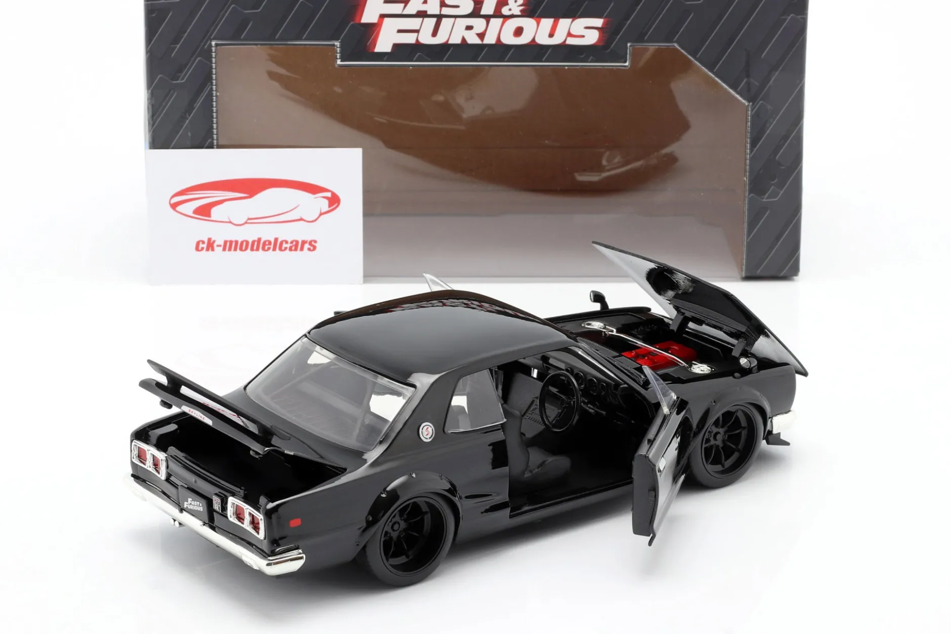 Brian's Nissan Skyline 2000 GTR Film Fast & Furious Five (2011) schwarz 1:24 Jada Toys