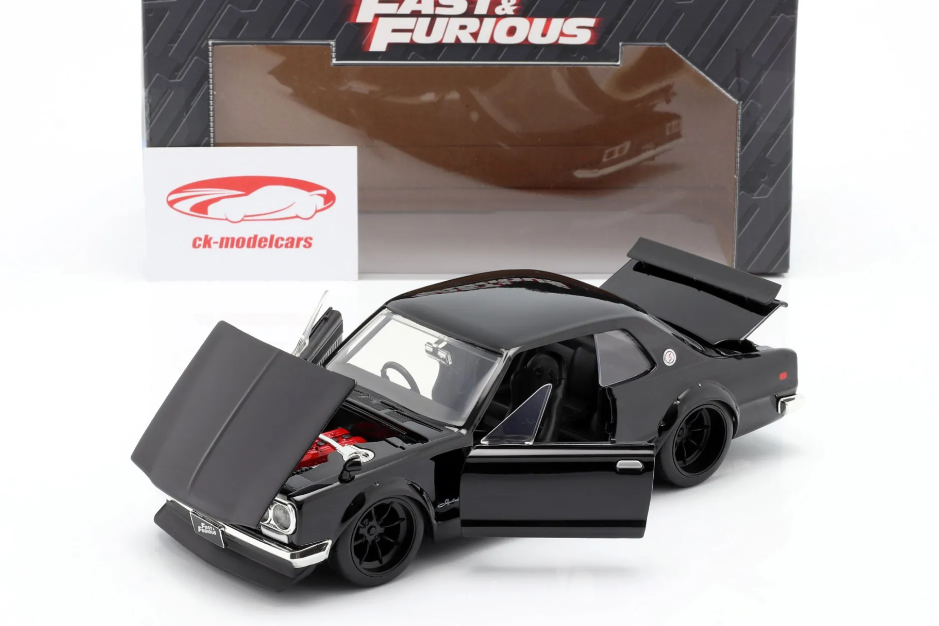 Brian's Nissan Skyline 2000 GTR Film Fast & Furious Five (2011) schwarz 1:24 Jada Toys