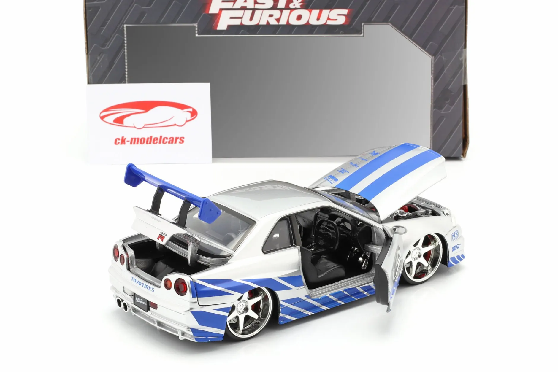 Brian's Nissan Skyline GT-R (R34) Film 2 Fast 2 Furious 2003 1:24 Jada Toys