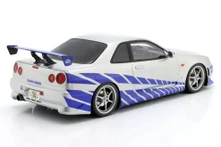 Brian's Nissan Skyline GT-R (R34) Film 2 Fast 2 Furious (2003) silber / blau 1:12 Kyosho