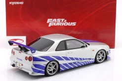Brian's Nissan Skyline GT-R (R34) Film 2 Fast 2 Furious (2003) silber / blau 1:12 Kyosho