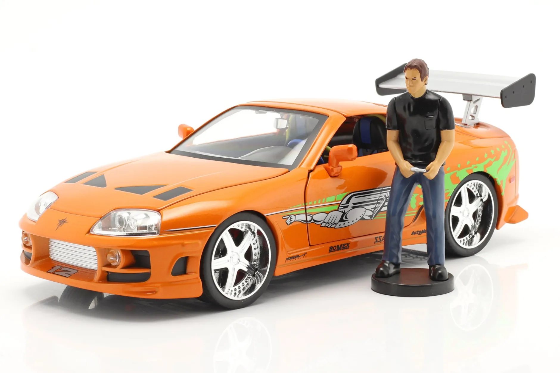 Brian's Toyota Supra 1995 Film Fast & Furious (2001) mit Figur 1:18 Jada Toys