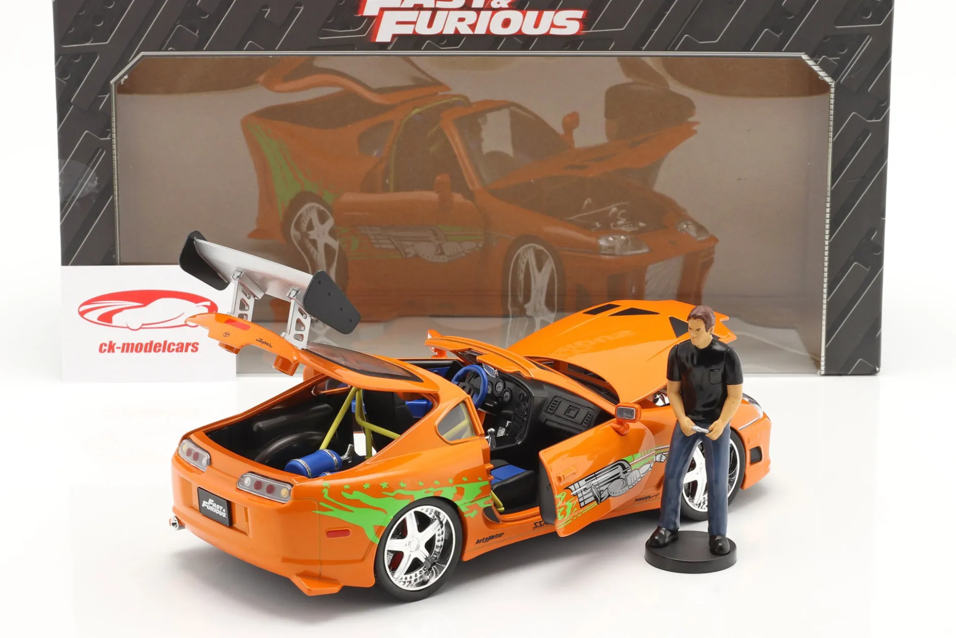 Brian's Toyota Supra 1995 Film Fast & Furious (2001) mit Figur 1:18 Jada Toys