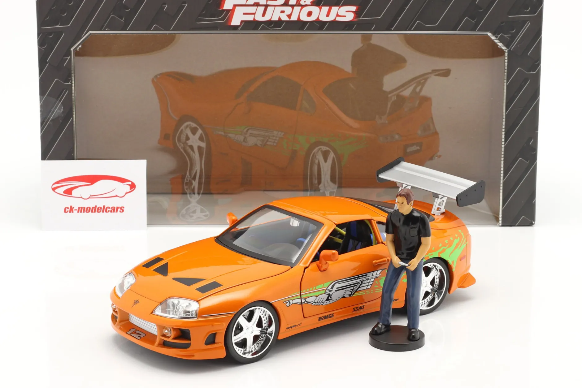 Brian's Toyota Supra 1995 Film Fast & Furious (2001) mit Figur 1:18 Jada Toys