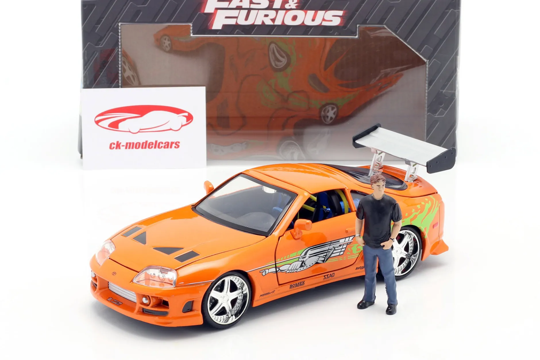 Brian's Toyota Supra 1995 Film Fast & Furious (2001) mit Figur 1:24 Jada Toys