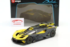 Bugatti Bolide W16.4 Baujahr 2020 gelb / carbon 1:18 Bburago