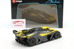 Bugatti Bolide W16.4 Baujahr 2020 gelb / carbon 1:18 Bburago