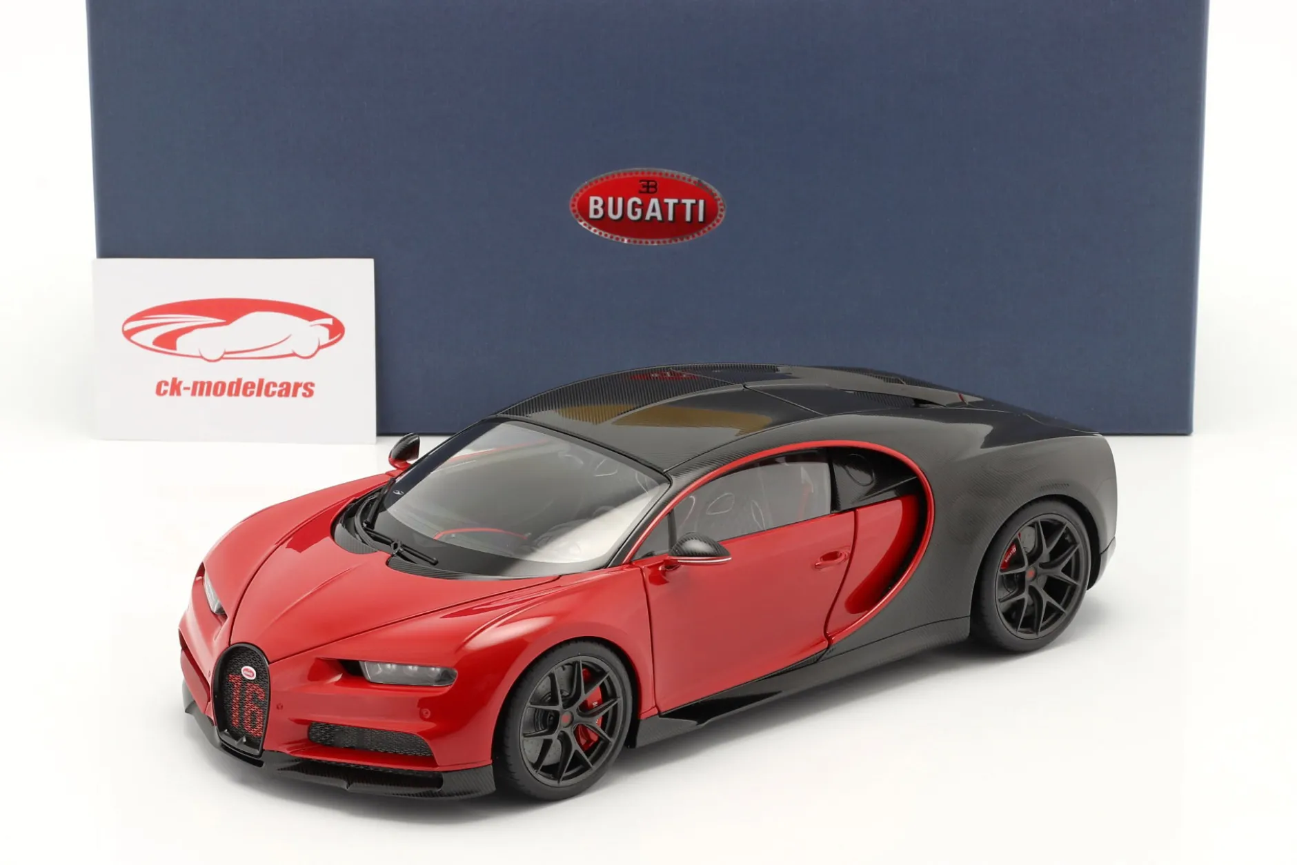 Bugatti Chiron Sport Baujahr 2019 italienrot / carbon 1:18 AUTOart