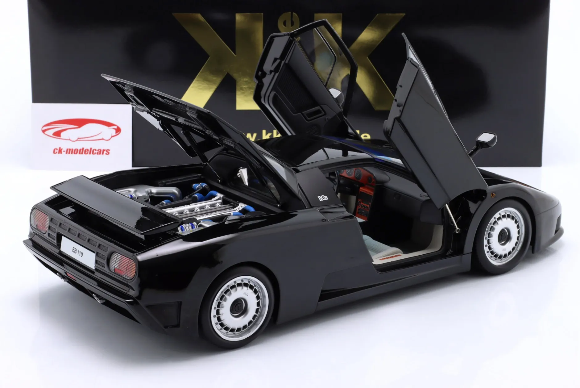 Bugatti EB110 Baujahr 1991 schwarz 1:12 KK-Scale