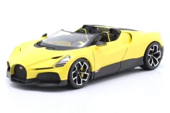 Bugatti W16 Mistral Baujahr 2023 gelb 1:18 Bburago