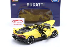 Bugatti W16 Mistral Baujahr 2023 gelb 1:18 Bburago