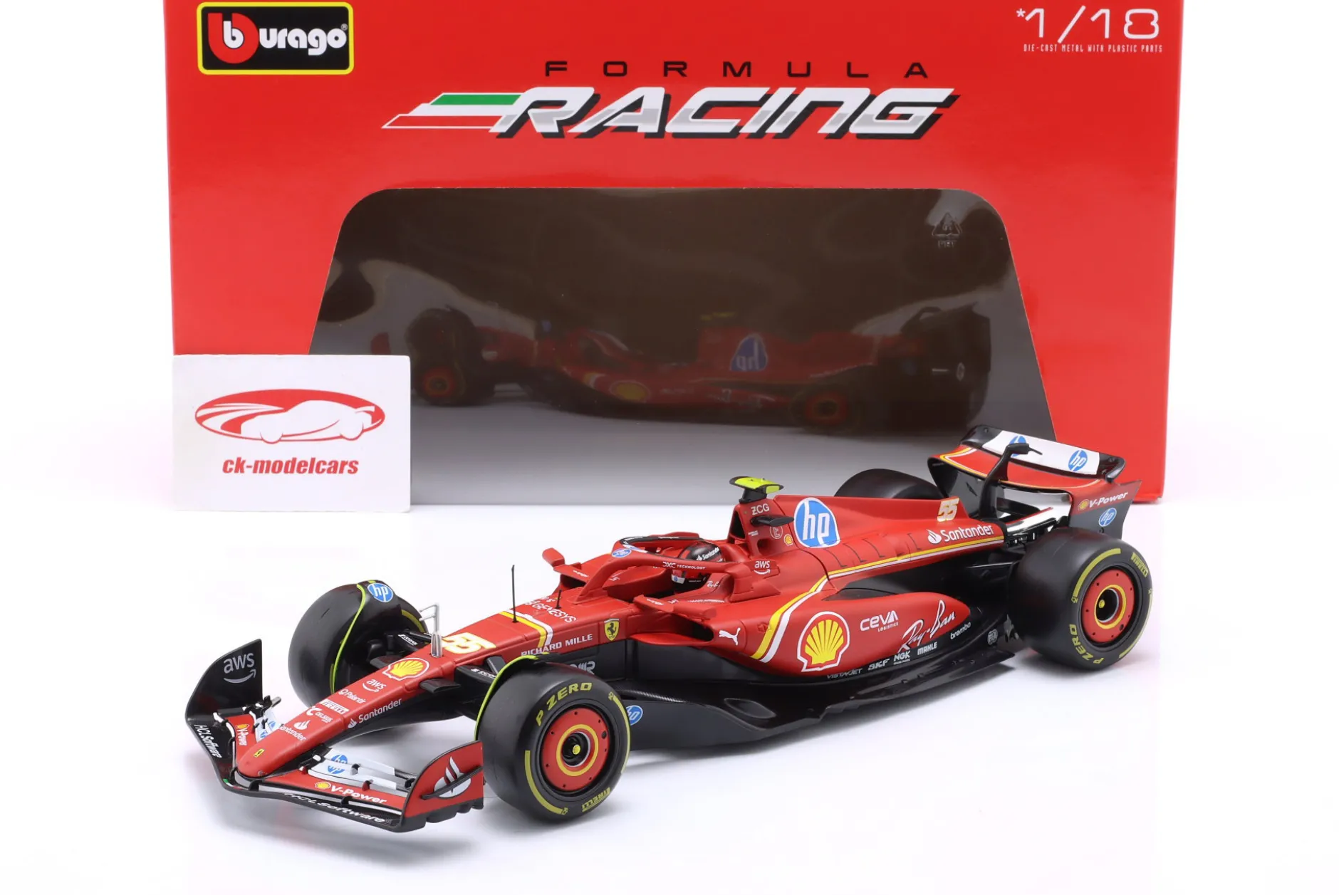 Carlos Sainz jr. Ferrari SF-24 #55 Formel 1 2024 1:18 Bburago