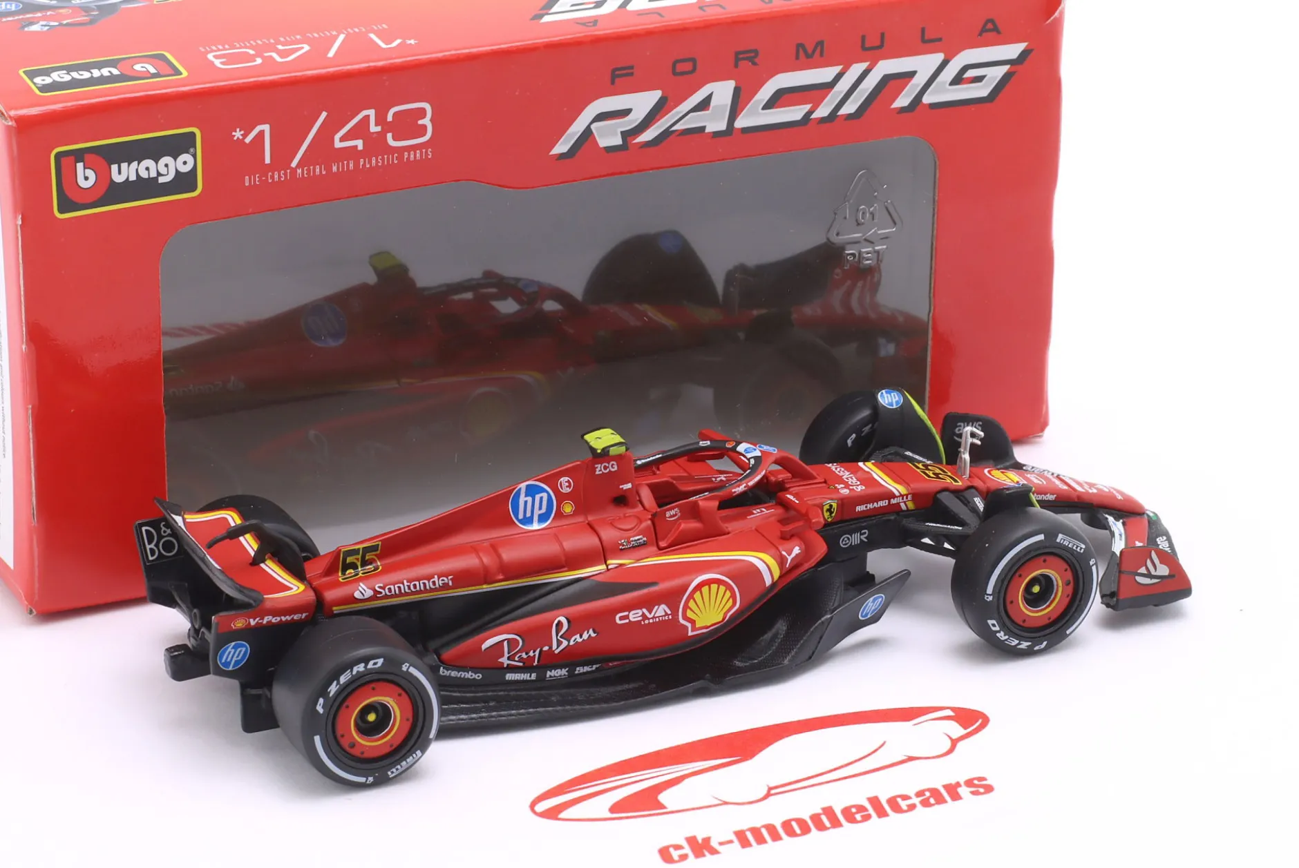 Carlos Sainz jr. Ferrari SF-24 #55 4th Italien GP Formel 1 2024 1:43 Bburago