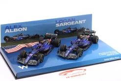 2-Car Set Albon #23 & Sargeant #2 USA GP Formel 1 2023 1:43 Minichamps