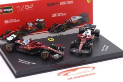 2-Car Set Charles Leclerc Ferrari SF-25 #16 Formel 1 2025 1:64 Bburago