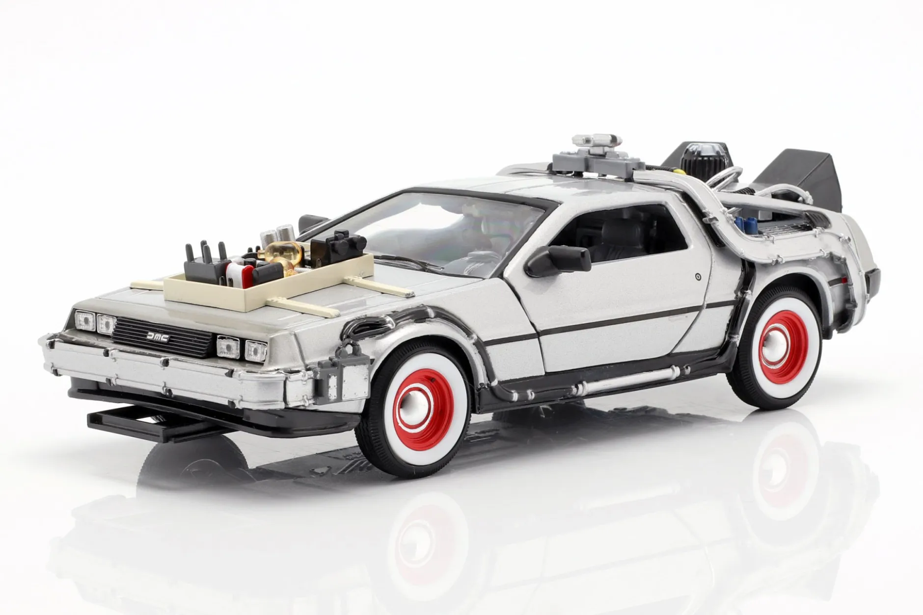 3 Car-Set DeLorean DMC-12 Back to the Future Part 1-3 1985-90 1:24 Welly