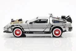 3 Car-Set DeLorean DMC-12 Back to the Future Part 1-3 1985-90 1:24 Welly