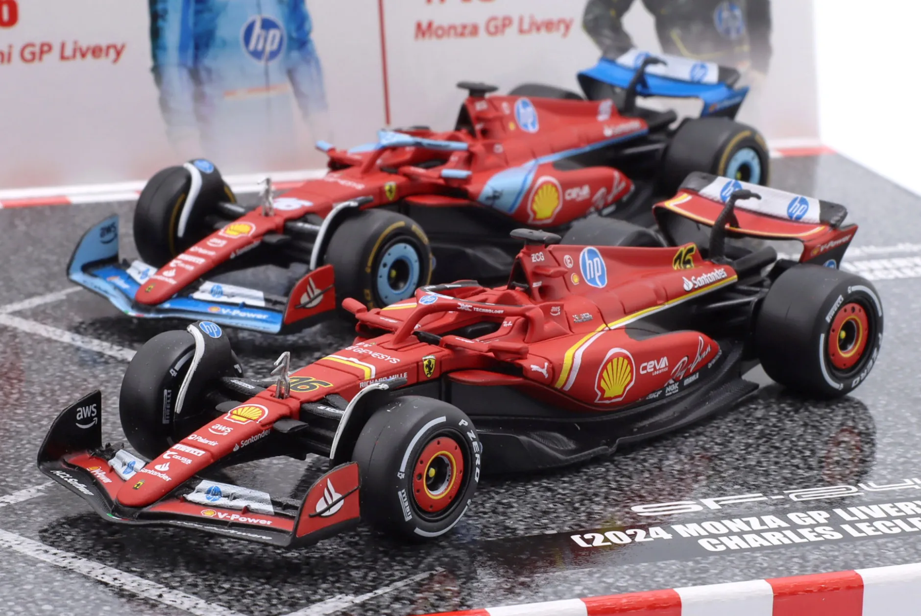 4-Car Set Ferrari Charles Leclerc Formel 1 2023-2024 1:43 Bburago