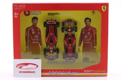 2-Car Set Ferrari: Leclerc #16 & Sainz #55 Formel 1 2024 1:43 Bburago