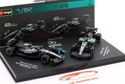 2-Car Set George Russell Mercedes-AMG F1 W16 #63 Formel 1 2025 1:64 Bburago