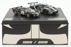 2-Car Set 24h LeMans: Ford GT40 #2 1966 & Ford GT #66 2019 1:43 Ixo