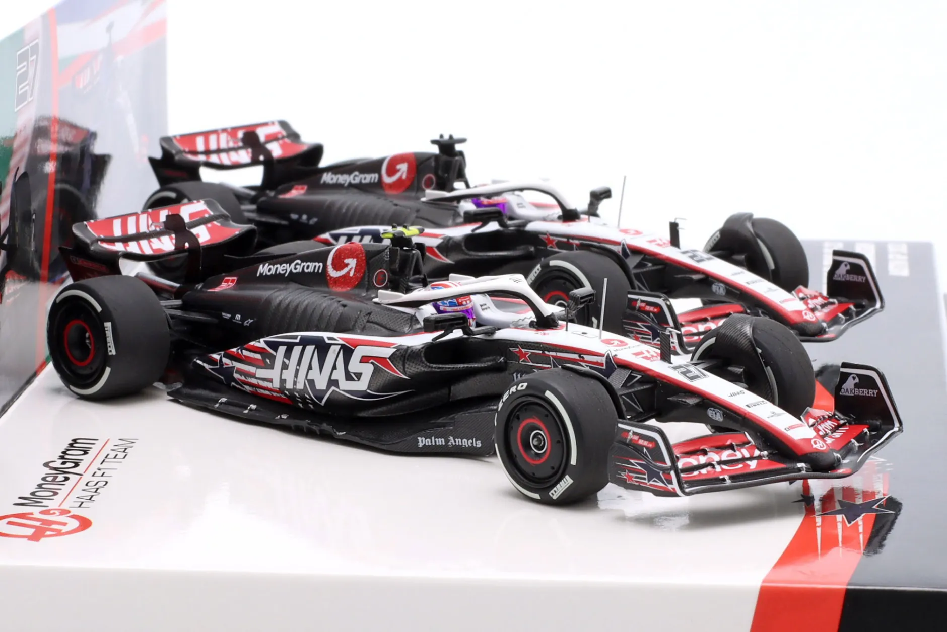 2-Car Set Hülkenberg #27 & Magnussen #20 USA GP Formel 1 2023 1:43 Minichamps