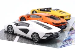 3-Car Set Lamborghini Revuelto Hybrid / Aventador Roadster / Countach LPi 800-4 1:43 Bburago