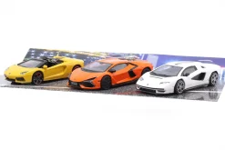 3-Car Set Lamborghini Revuelto Hybrid / Aventador Roadster / Countach LPi 800-4 1:43 Bburago
