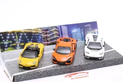 3-Car Set Lamborghini Revuelto Hybrid / Aventador Roadster / Countach LPi 800-4 1:43 Bburago