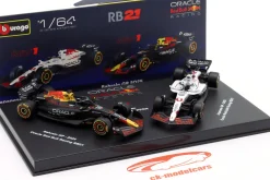 2-Car Set Max Verstappen Red Bull RB21 #1 Formel 1 2025 1:64 Bburago