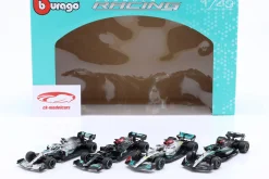 4-Car Set Mercedes-AMG Petronas Lewis Hamilton Formel 1 2019-2024 1:43 Bburago