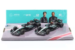 2-Car Set Mercedes: Hamilton #44 & Russell #63 Formel 1 2024 1:43 Bburago