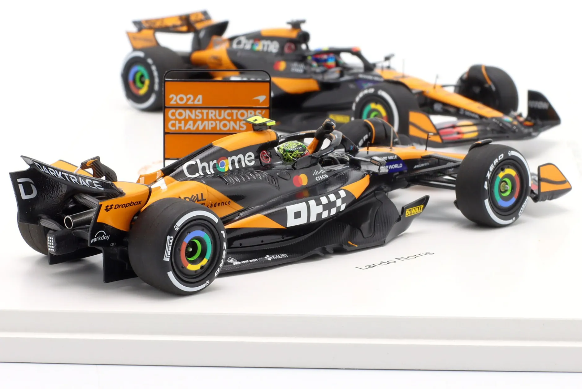 2-Car Set Norris #4 & Piastri #81 McLaren Konstrukteurs-Weltmeister Formel 1 2024 1:43 Spark