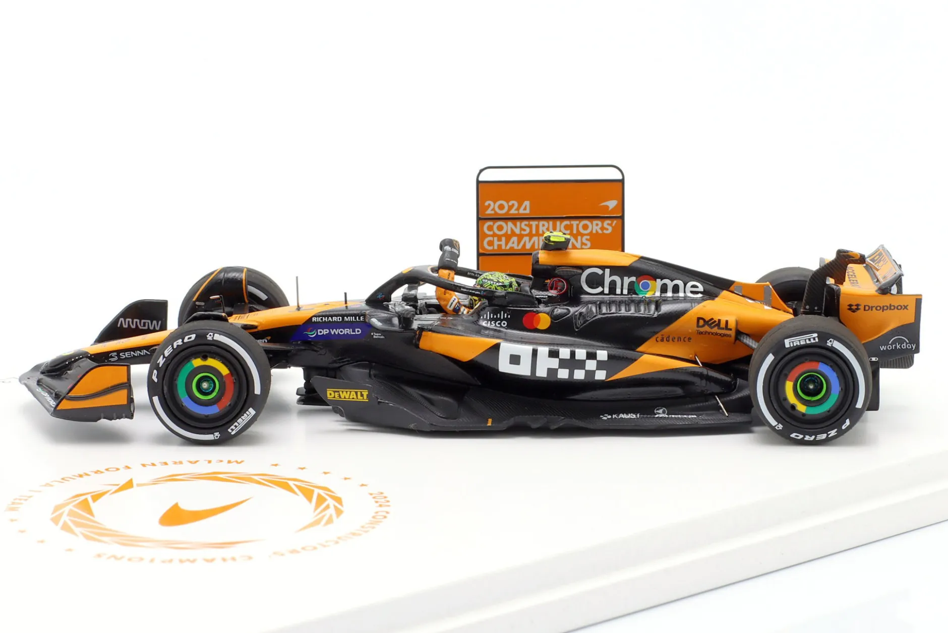 2-Car Set Norris #4 & Piastri #81 McLaren Konstrukteurs-Weltmeister Formel 1 2024 1:43 Spark