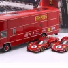 3-Car Set: OM Fiat 150 Rolfo Renntransporter mit 2x Ferrari 512S 1:18 WERK83