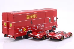 3-Car Set: OM Fiat 150 Rolfo Renntransporter mit 2x Ferrari 512S 1:18 WERK83