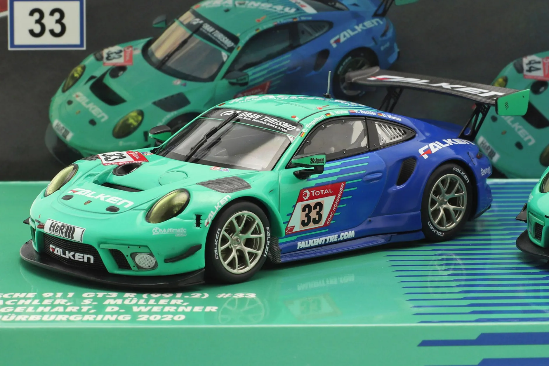 2-Car Set Porsche 911 GT3 R #44 #33 24h Nürburgring 2020 Falken Motorsports 1:43 Minichamps