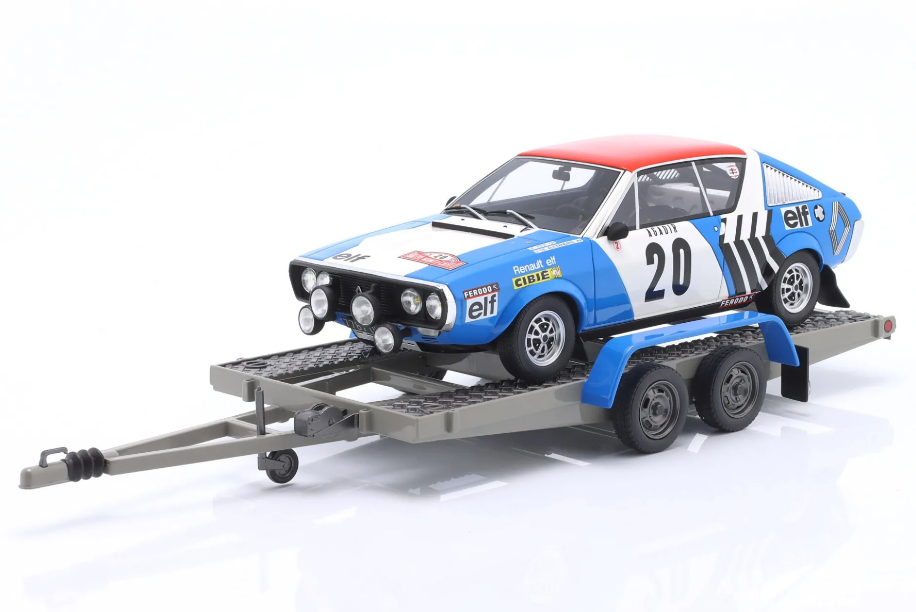 3-Car Set Rallye Monte Carlo 1975: Renault R17 Gordini #20 & R12 mit Trailer 1:18 OttOmobile