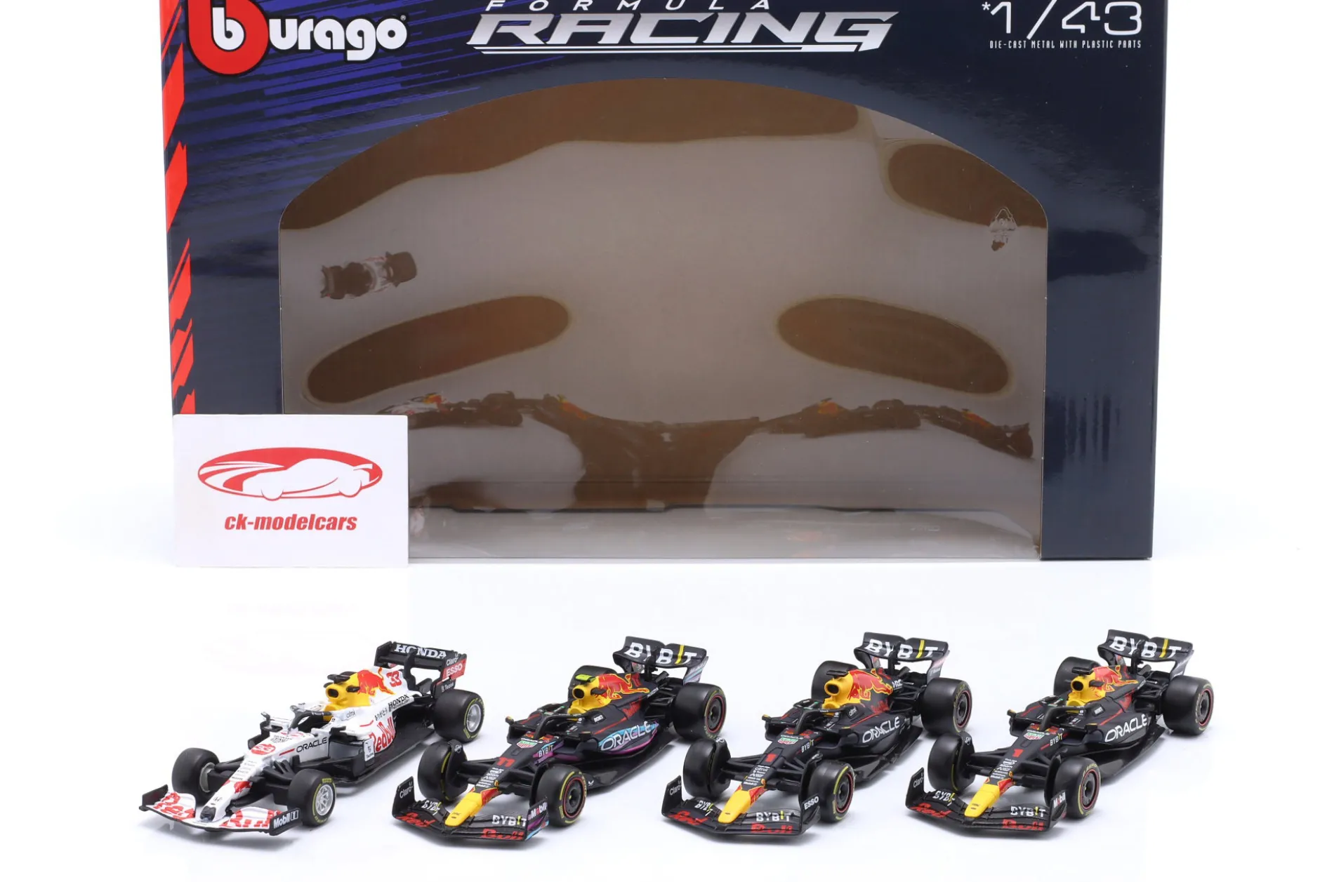 4-Car Set Red Bull Racing Verstappen Formel 1 Weltmeister 2021-2023 1:43 Bburago