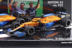 2-Car Set Ricciardo #3 Sieger & Norris #4 2nd Italien GP Formel 1 2021 1:43 Minichamps