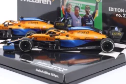 2-Car Set Ricciardo #3 Sieger & Norris #4 2nd Italien GP Formel 1 2021 1:43 Minichamps