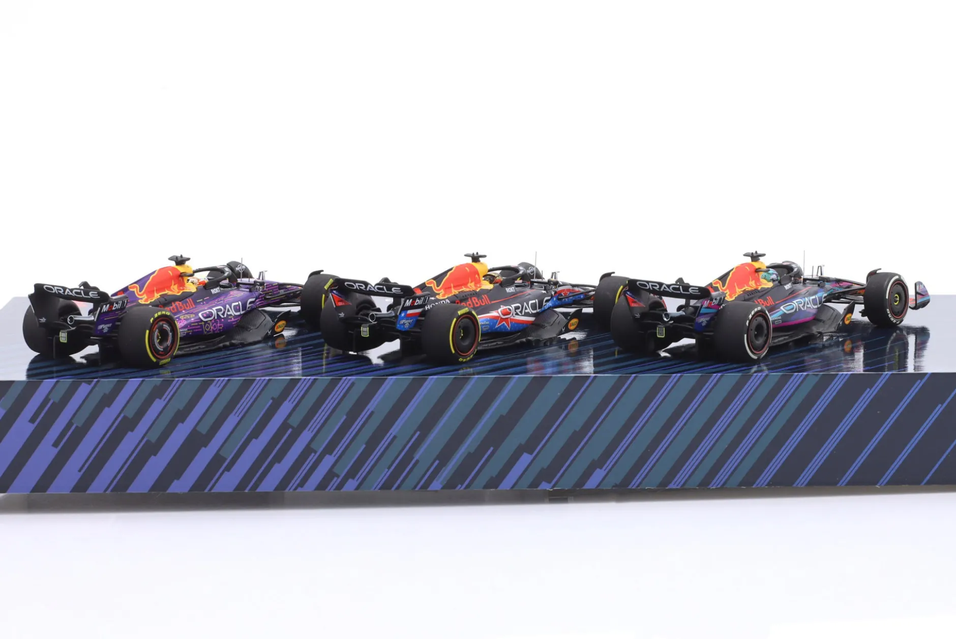 3-Car Set Verstappen Sieger Miami / USA / Las Vegas GP Formel 1 Weltmeister 2023 1:43 Minichamps