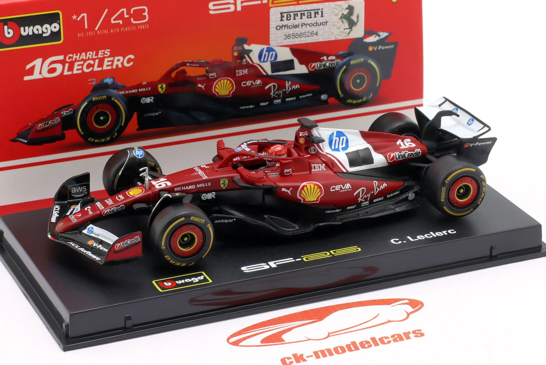 Charles Leclerc Ferrari SF-25 #16 Formel 1 2025 1:43 Bburago